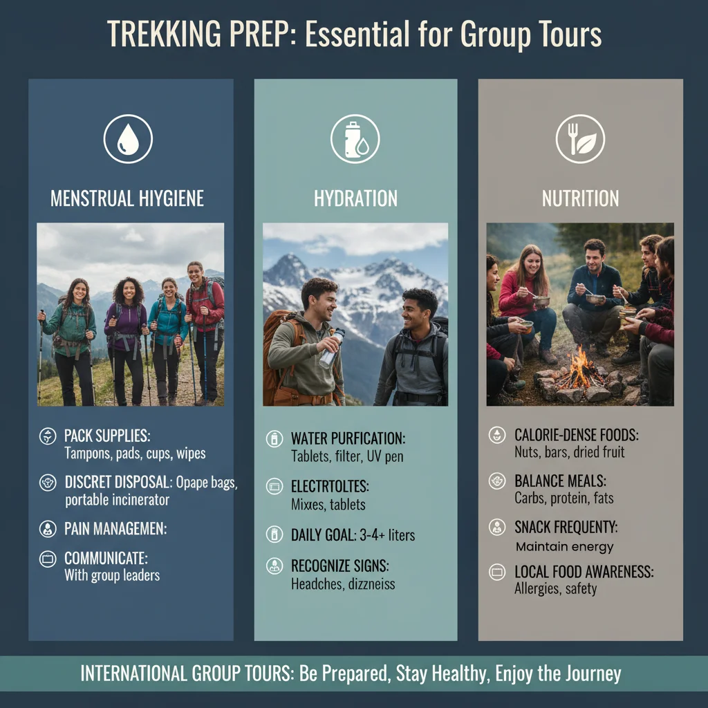 Plan for menstrual hygiene, hydration, and nutrition